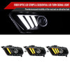 2010-2014 Ford Mustang Sequential LED Bar Projector Headlights w/ Sequential Turn Signal Lights (Matte Black Housing/Clear Lens)