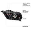 2010-2014 Ford Mustang Sequential LED Bar Projector Headlights w/ Sequential Turn Signal Lights (Matte Black Housing/Clear Lens)