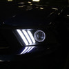 2010-2014 Ford Mustang Sequential LED Bar Projector Headlights w/ Sequential Turn Signal Lights (Matte Black Housing/Clear Lens)