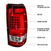 2003-2006 Chevrolet Silverado LED Tail Lights - G2 (Chrome Housing/Red Clear Lens)