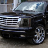2002-2006 Cadillac Escalade Dual Halo Projector Headlights w/ SMD LED Light Strip (Chrome Housing/Smoked Lens)