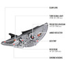 2011-2014 Hyundai Sonata Projector Headlights w/ SMD LED Light Strip (Chrome Housing/Clear Lens)