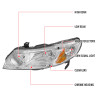 2006-2011 Honda Civic Sedan Crystal Headlights (Chrome Housing/Clear Lens)