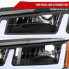 2004-2012 Chevy Colorado GMC Canyon LED Bar Factory Style Headlights w/ Amber Corber Lamp (Matte Black Housing/Clear Lens)