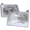 1992-2006 Ford Econoline Factory Style Headlights w/ SMD LED Light Strip (Chrome Housing/Clear Lens)