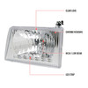1992-2006 Ford Econoline Factory Style Headlights w/ SMD LED Light Strip (Chrome Housing/Clear Lens)