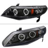 2006-2011 Honda Civic Sedan Dual Halo Projector Headlights (Matte Black Housing/Clear Lens)