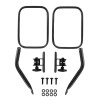 1997-2018 Jeep Wrangler TJ/JK/LJ/JKU Quick Release Black Stainless Steel Square Side Mirrors