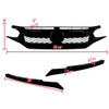 2016-2018 Honda Civic FK8 TR Style Glossy Black ABS Mesh Grille w/ Eyebrows