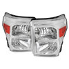 2011-2016 Ford F-250/F-350/F-450/F-550 Super Duty Factory Style Headlights w/ Amber Reflectors (Chrome Housing/Clear Lens)