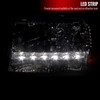 1997-2004 Dodge Dakota/ 1998-2003 Durango SMD LED Light Strip Factory Style Crystal Headlights (Chrome Housing/Smoked Lens)