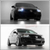 2006-2008 Volkswagen Golf Rabbit/ 2006-2010 Jetta Dual Halo Projector Headlights (Matte Black Housing/Smoked Lens)