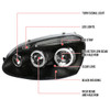 2006-2008 Volkswagen Golf Rabbit/ 2006-2010 Jetta Dual Halo Projector Headlights (Matte Black Housing/Smoked Lens)