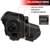 2003-2007 Cadillac CTS Halo Projector Headlights w/ SMD LED Light Strip (Chrome Housing/Clear Lens)
