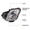2003-2007 Cadillac CTS Halo Projector Headlights w/ SMD LED Light Strip (Chrome Housing/Clear Lens)