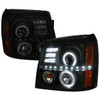 2002-2006 Cadillac Escalade Dual Halo Projector Headlights w/ SMD LED Light Strip (Black Housing/Smoked Lens)