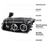 2005-2010 Dodge Charger Dual Halo Projector Headlights (Jet Black Housing/Clear Lens)