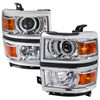 2014-2015 Chevrolet Silverado 1500 Projector Headlights (Chrome Housing/Clear Lens)
