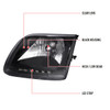 1997-2004 Ford F-150/Expedition Factory Style Headlights w/ SMD LED Light Strip (Matte Black Housing/Clear Lens)