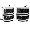 2014-2015 Chevrolet Silverado 1500 Projector Headlights (Glossy Black Housing/Smoked Lens/Chrome Trim)