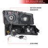 2002-2006 Chevrolet Avalanche/ 2003-2007 Silverado LED Bar Factory Style Headlights & Bumper Lights (Matte Black Housing/Clear Lens)