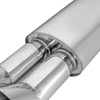 Universal DTM Style 2.5" Inlet/3" Outlet Stainless Steel Exhaust Muffler w/ Dual Tips