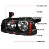 2006-2010 Dodge Charger Factory Style Headlights w/ Corner Lights (Matte Black Housing/Clear Lens)