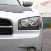 2006-2010 Dodge Charger Factory Style Headlights w/ Corner Lights (Matte Black Housing/Clear Lens)