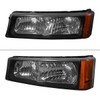 2002-2007 Chevrolet Silverado/Avalanche Bumper Lights (Matte Black Housing/Clear Lens)