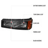 2002-2007 Chevrolet Silverado/Avalanche Bumper Lights (Matte Black Housing/Clear Lens)