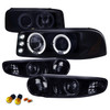2001-2006 GMC Yukon + XL Denali/ 2002-2006 GMC Sierra Denali Dual Halo Projector Headlights w/ Bumper Lights (Glossy Black Housing/Smoked Lens) 2001-2006 GMC Yukon + XL Denali/ 2002-2006 GMC Sierra Denali Dual Halo Projector Headlights w/ Bumper Lights (Glossy Black Housing/Smoked Lens)