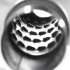 Universal 2.5" Inlet/4" Outlet Stainless Steel Spiral Flow Exhaust Muffler w/ Slanted Tip