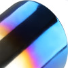 Universal 2.5" Inlet/3.875" Outlet Chrome Stainless Steel Angled Burnt Blue Exhaust Tips - 2PC
