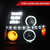 2002-2006 Cadillac Escalade Dual Halo Projector Headlights w/ SMD LED Light Strip (Matte Black Housing/Clear Lens)