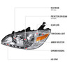 2004-2005 Honda Civic Projector Headlights w/ LED Light Strip (Chrome Housing/Clear Lens)