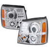 2002-2006 Cadillac Escalade Dual Halo Projector Headlights w/ SMD LED Light Strip (Chrome Housing/Clear Lens)