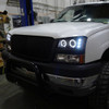 2002-2006 Chevrolet Avalanche/ 2003-2007 Silverado Dual Halo Projector Headlights (Matte Black Housing/Clear Lens)
