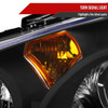 2002-2004 Acura RSX Retro Style Projector Headlights w/ Amber Reflectors (Matte Black Housing/Clear Lens)