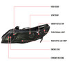 2006-2011 Honda Civic 4DR Sedan Factory Style Headlights w/ LED Strip (Chrome Housing/Smoked Lens)