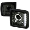 1997-2001 Jeep Cherokee Halo Projector Headlights w/ SMD LED Light Strip (Chrome Housing/Smoked Lens)