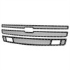 2007-2013 Chevrolet Silverado 1500/1500HD Rivet Style Black Stainless Steel 3PC Mesh Grille insert