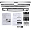 2007-2013 Chevrolet Silverado 1500/1500HD Rivet Style Black Stainless Steel 3PC Mesh Grille insert