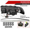 1995-2001 BMW E38 7 Series LED Bar Dual Halo Projector Headlights (Glossy Black Housing/Smoked Lens)