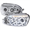 2006-2008 Volkswagen Golf Rabbit/ 2006-2010 Jetta Dual Halo Projector Headlights (Chrome Housing/Clear Lens)