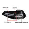 2015-2017 Volkswagen GTI/Golf LED Tail Lights (Matte Black Housing/Clear Lens)