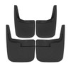 2015-2018 Ford F-150 Black ABS Front & Rear Mud Flap Splash Guards (Models without OEM Wheel Lip Moldings)