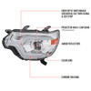 2012-2015 Toyota Tacoma Switchback Sequential LED Bar Projector Headlights (Chrome Housing/Clear Lens)