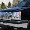 2002-2006 Chevrolet Avalanche/ 2003-2007 Silverado 1PC Factory Style Crystal Headlights w/ Bumper Lights (Chrome Housing/Clear Lens)