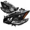 2009-2014 Nissan Maxima Projector Headlights w/ Amber Reflectors (Matte Black Housing/Clear Lens)
