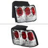 1999-2004 Ford Mustang Tail Lights (Chrome Housing/Clear Lens)
